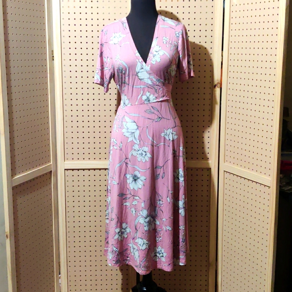 Pink wrap dress